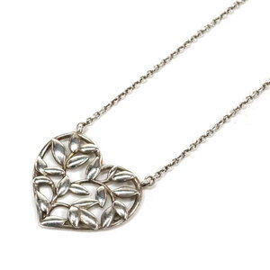 Tiffany Co Olive Leaf Heart Necklace Sterling Silver